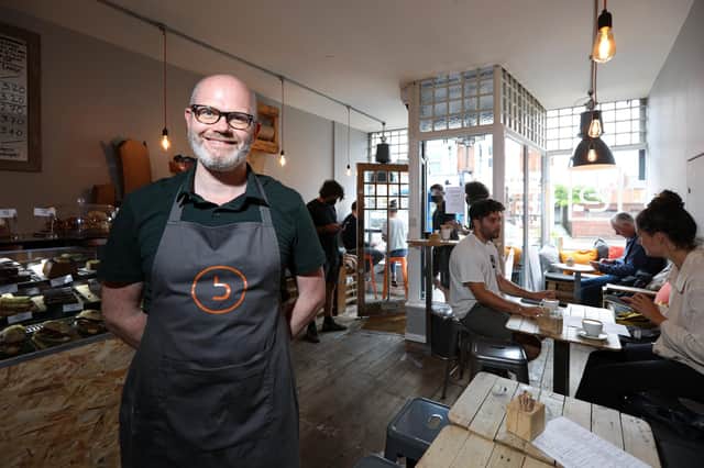Owner Fergus McMurray. Baffled in Fawcett Road, Southsea, has been rated one of the top 20 coffee houses nationally. Picture: Chris Moorhouse (jpns 180621-12)