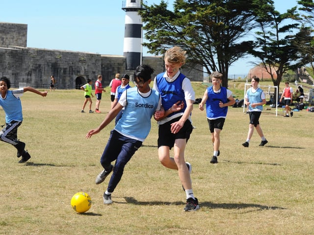 Year 10s playing football (160622-6788)