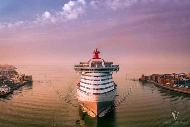 Scarlet Lady entering Portsmouth
Picture: Marcin Jedrysiak Instagram: @MarcinJ_photography