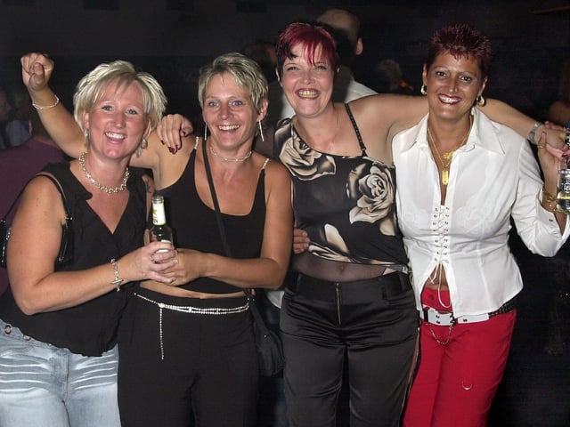 Clubbers enjoying the Friday night scene at Buddies 25+ Nightclub in The Pyramids, Southsea in the 00s.