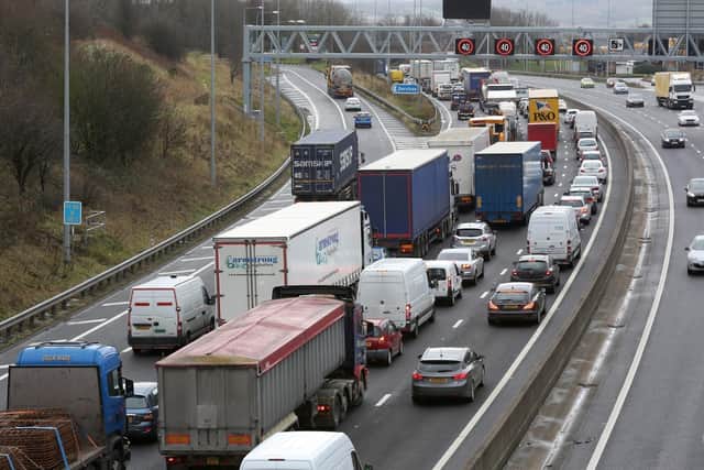 Traffic on M27 and A27 following diesel spillage and road traffic incident.