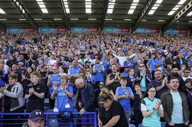 How packed has Fratton Park been this season compared to the rest of League One?