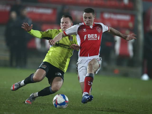 Bryn Morris, left, in action for Northampton against Fleetwood. Picture: Pete Norton/Getty Images