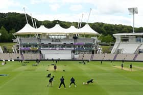 England training at The Ageas Bowl earlier this week ahead of their first Test against the West Indies. Pic: Stu Forster/Getty Images for ECB.