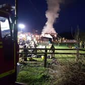 More than 100 Hampshire firefighter are takling a blaze near Andover.