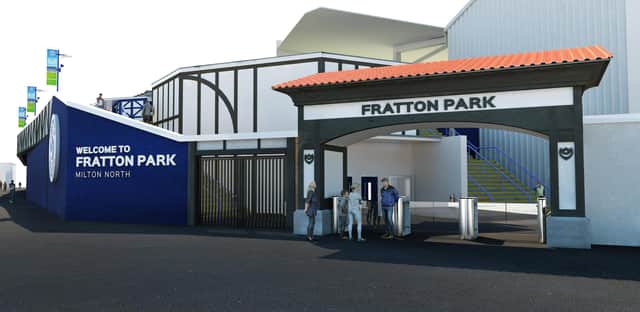 How the Milton North entrance of Fratton Park could look. Picture HGP Architects.