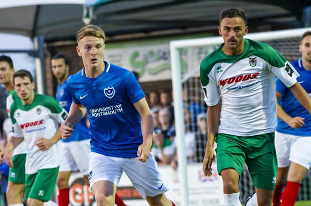 Gerard Storey in pre-season action for Pompey against Bognor. Picture: Tommy McMillan