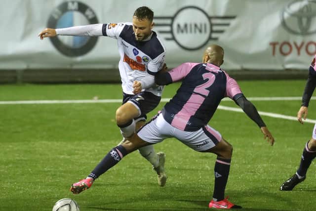 Josh Taylor netted for Hawks at Bracknell Town. Picture: Dave Haines