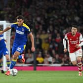 AFC Wimbledon's Nesta Guinness-Walker. (Photo by JUSTIN TALLIS/AFP via Getty Images).