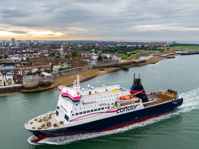 Condor Ferries: MV Condor Islander first sailing from Portsmouth to Channel Islands changed - when to see her. The vessel first visited Portsmouth on August 3. Picture: Strong Island Media/Portsmouth International Port.