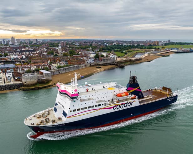 Condor Ferries: MV Condor Islander first sailing from Portsmouth to Channel Islands changed - when to see her. The vessel first visited Portsmouth on August 3. Picture: Strong Island Media/Portsmouth International Port.