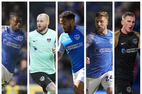 From left: Jay Mingi, Connor Ogilvie, Louis Thompson, Michael Jacobs and Ronan Curtis are among Pompey's out-of-contract players next summer.