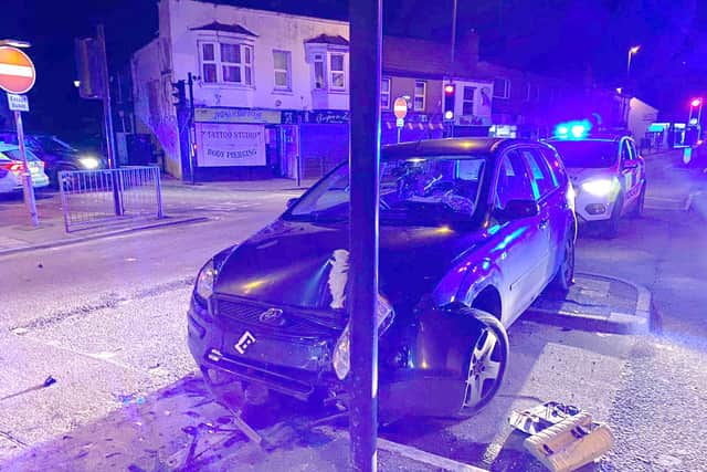The crash at the Crossways on February 8 
Picture: Hampshire Constabulary / Twitter