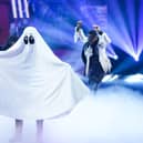 Ghost was the first celebrity to be unmasked on The Masked Singer. Picture: ITV/Bandicoot TV/Kieron McCarron