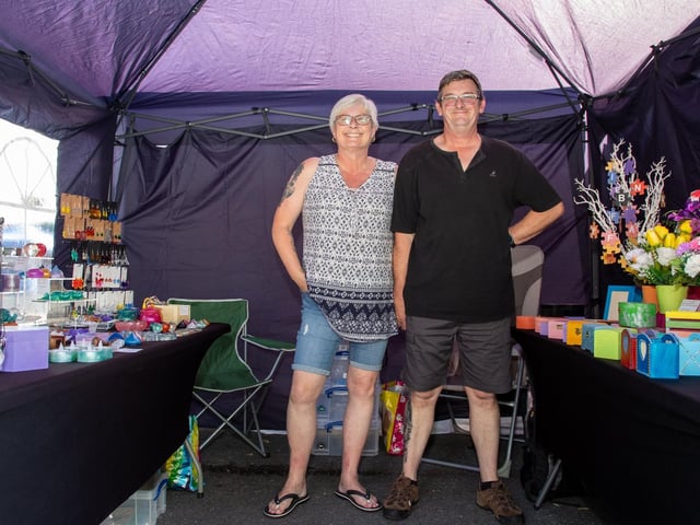The Denmead Horticultural Society held their 73rd Village Show on saturday afternoon, with various live music acts, Punch & Judy, food and entertainment for all the family.
Pictured - Ally & Phil Tasker of Ally's Creations
Photos by Alex Shute