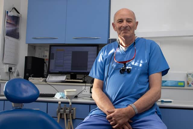 Dentist Bill Bugg of Portchester Dental Service is retiring after 50 years in the business. Photos by Alex Shute