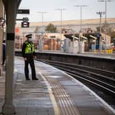 A police officer at Fratton railway station in February this year 
Picture: Habibur Rahman