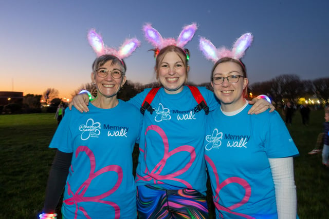 Liz Lyon, Hannah Lyon and Jess Hartridge came to Castle Field, Southsea to take part in the Alzheimers Society Glow Walk on Friday evening. Photos by Alex Shute



