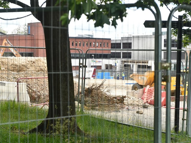 The demolition site of Osborn Road car park in Fareham.