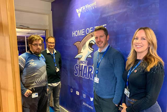 The launch of the brand new shark tank e-sports arena at St Vincent's College in Gosport on November 10, 2021