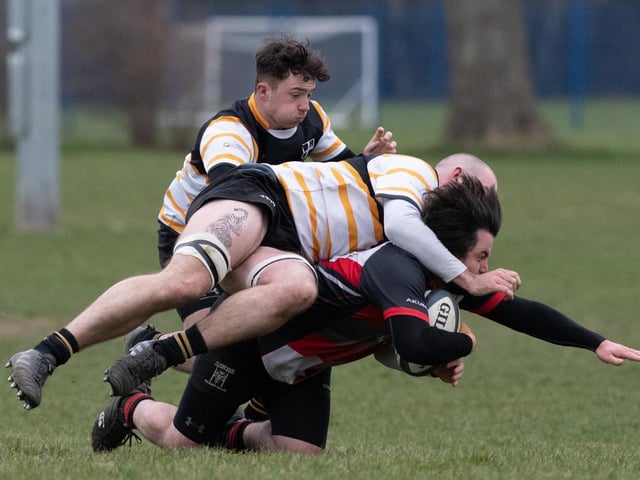Action from Fareham Heathens' 29-20 win away to Portsmouth II in Counties 3 Hampshire. Picture: Peter Foster