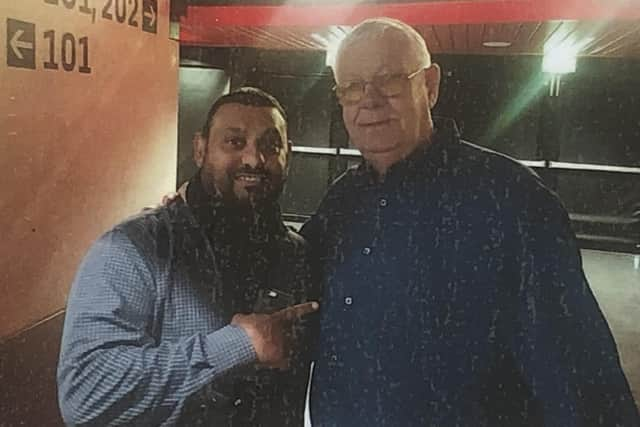 Frank Hopkins with multiple featherweight world title winner Naseem Hamed