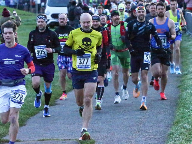A number of runners took to the picturesque coastal route to take on the Portsmouth Coastal Waterside Marathon, Festive Half Marathon, as well as the Southsea 5k and 10k Turkey Trot. Picture: Chris Moorhouse (221224-03)