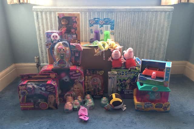 One of the six large boxes of toys going to Havant children this Christmas thanks to Havant Lions Club