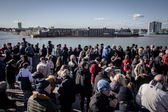 Well-wishers waiting for HMS Prince of Wales in Old Portsmouth. Picture: Habibur Rahman