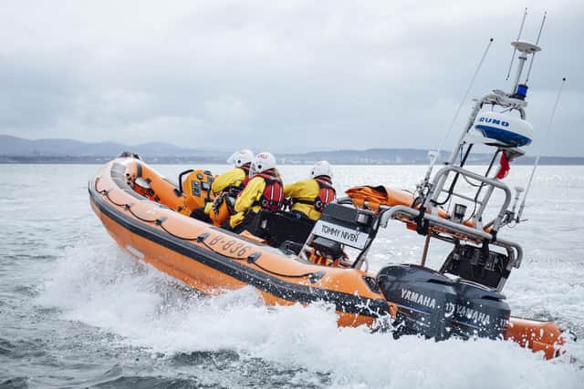 An RNLI lifeboat heads out to sea