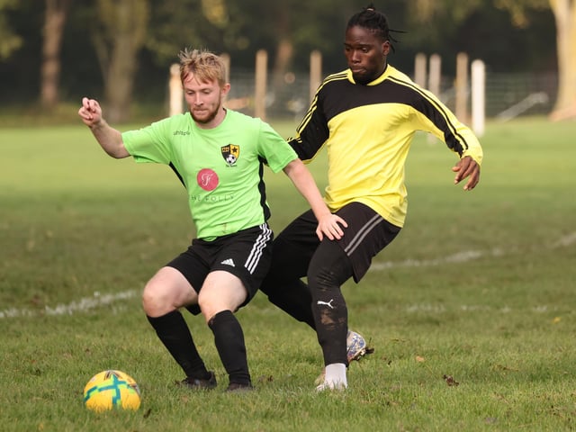 Hatton Rovers (yellow shirts) v Fratton Trades Reserves. Picture by Kevin Shipp
