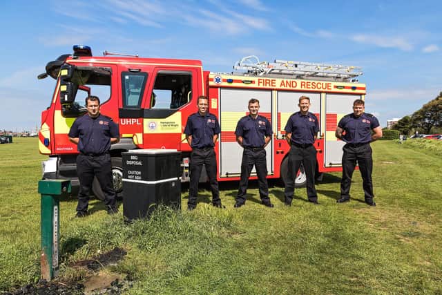 Pump and crew from the Southsea branch of the Hampshire and Isle of Wight Fire and Rescue Service. Picture: Mike Cooter (080621)