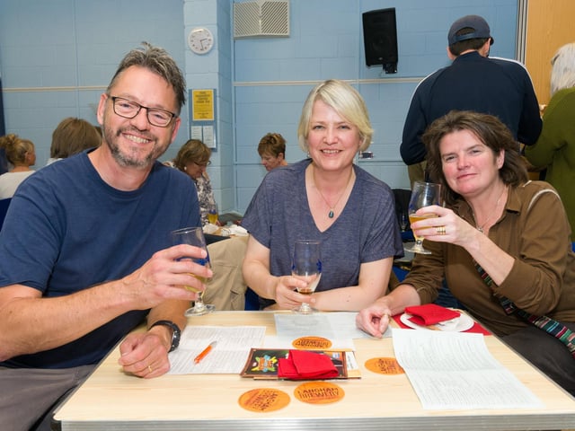 Emsworth beer and Cider Festival 2017. Bruce, Katie and Libby. Picture: Duncan Shepherd