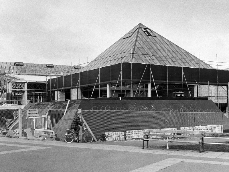 The Pyramids under construction in December 1987. The News PP3973