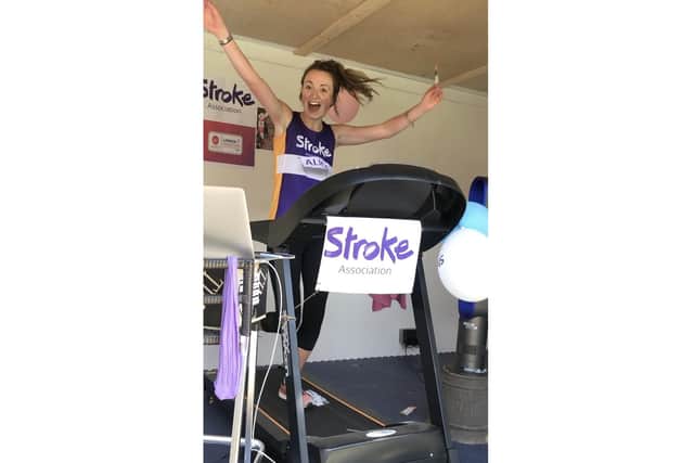 With the London Marathon postponed, Alice Jefferies ran 26.2 miles on her treadmill for the Stroke Association.