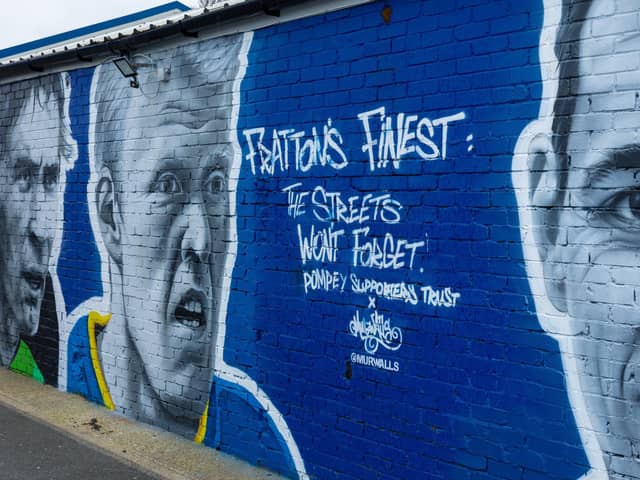 The new Pompey mural by MurWalls was officially unveiled on Tuesday, April 2, immortalising some of the club's greatest players.