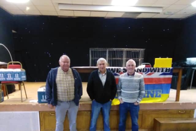 From left to right, Mick Chessell, Freddie Smith and Terry Bernard who helped organise the auction.