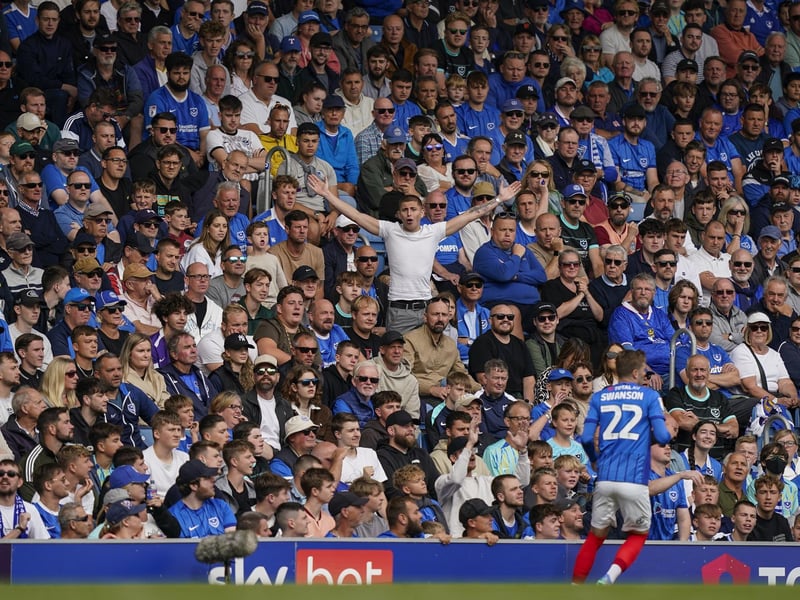 The Pompey fans were delighted to be back at Fratton Park following a two-week break.