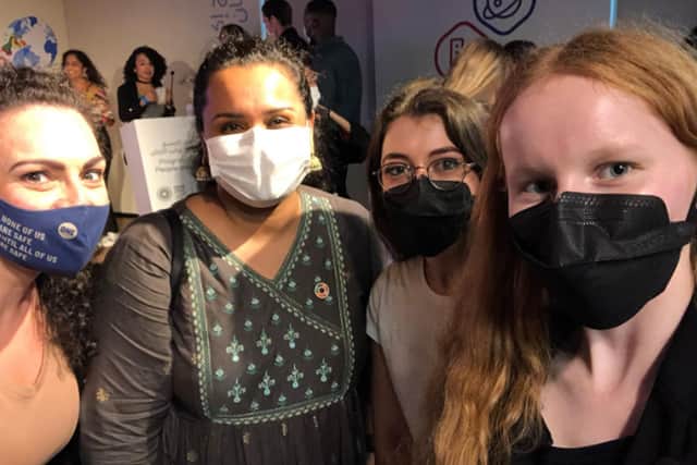 Ella Reilly at the Global Goals Summit
Caption: Ella Reilly with the UN Secretary General Envoy on Youth (Left to right: Angese Cigliano, Jayathma Wickramanayake, Zoë Coldridge, Ella Reilly).
Picture: Ella Reilly