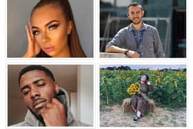 A collage of four of the much-loved Portsmouth influencers. From top-left, Demi Jones and Daniel Disney and, from bottom-left, Tega Alexander and Flo Simpson.