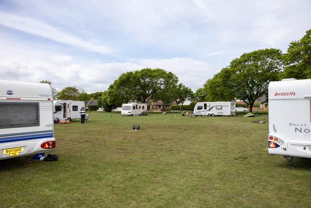Travellers in Mengham Park last month