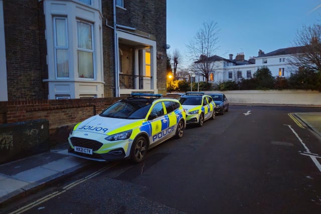 Police in Shaftesbury Road, Southsea, over firearms incident that led to four men arrested
