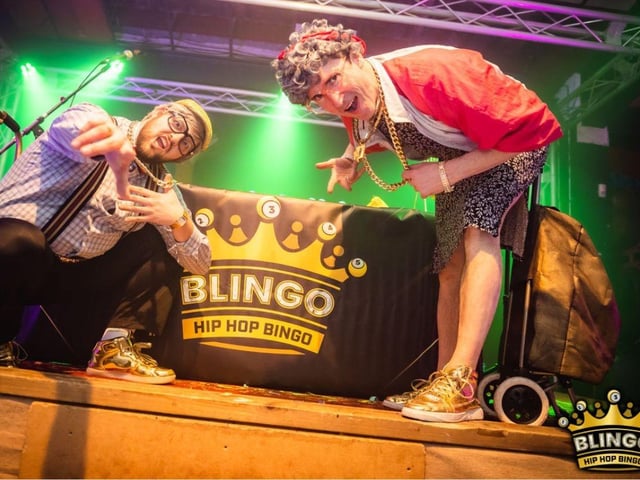 Grandma Flash & DJ Harry Spelvin on the mic