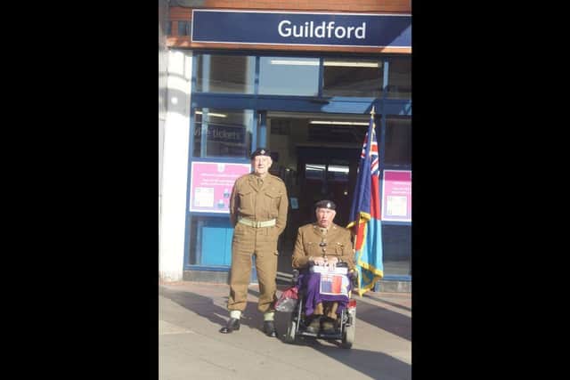 Roy Hunt (left) and Michael Homer outside Guildford train station