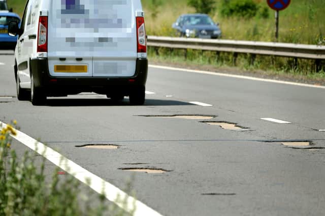 Potholes on the A27  between Chichester and Portsmouth. Pic Steve Robards SR1514984  01-07-2015