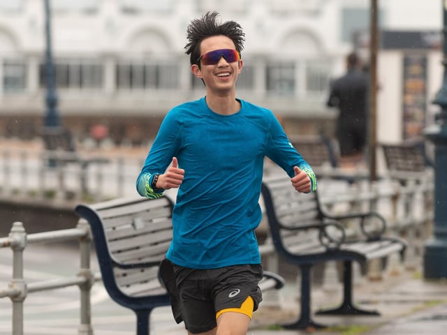 Oscar Tipping on his way to second place in the Southsea parkrun. Picture: Keith Woodland (010421-17)