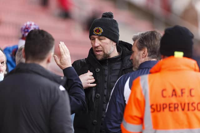 Crewe boss David Artell was fuming at the referee's decision to postpone on Saturday. (Photo by Daniel Chesterton/phcimages.com)