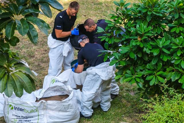 Royal Gibraltar Police at Trafalgar Cemetery in Gibraltar on September 21 2020 in the resumed search for missing Royal Navy sailor Simon Parkes. Picture: Johnny Bugeja/Gibraltar Chronicle