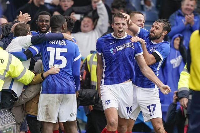 This has been a season where Pompey’s indomitable never-say-die fighting spirit has been central to their early success.
An incredible total of 17 points from losing positions is a mind-blowing statistic.
For context only one team (Crystal Palace) bettered that return in the ENTIRETY of last season in the Premier League.
Mousinho’s boys pushed it to a new level at Reading on Saturday, as they overturned a 2-0 deficit in the 3-2 victory.
Late goals earned draws against Bristol Rovers and Derby, with Pompey conceding first before beating Peterborough, Lincoln, Wigan, Wycombe and the Royals.
Furthermore, Carabao Cup success arrived at Forest Green and the EFL Trophy draw with Fulham after shipping the first goal.