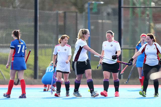 Portsmouth 3rds celebrate taking the lead at US Portsmouth. 
Picture: Chris Moorhouse